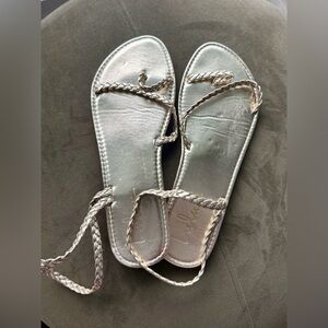 Lulu's Metallic Gold Braided Sandals
